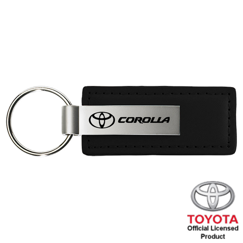 Corolla Black Leather Key Fob Keychain