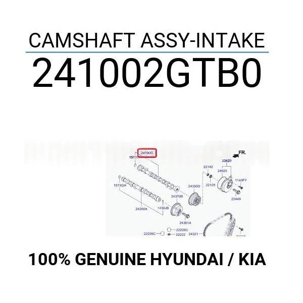 Intake Camshaft for 15-25 Genesis Hyundai Kia 2.0L 2.4L 241002GTB0, 24100-2GTB0
