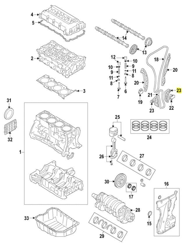 Genuine Timing Chain Guide for 2015-2025 HYUNDAI 2016-2022 KIA OE # 24471-2GGA1