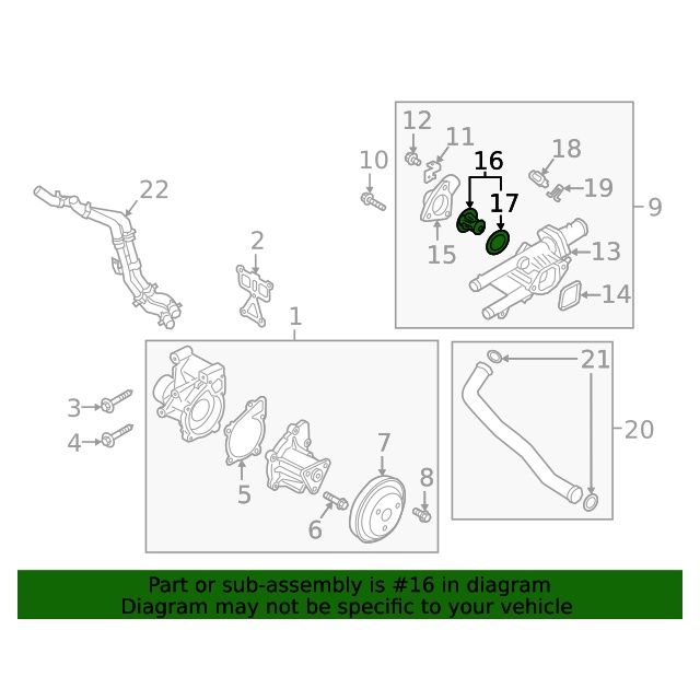 Coolant Thermostat for 2015-2022 Hyundai Kia 2.4L 255002GGA0 GENUINE