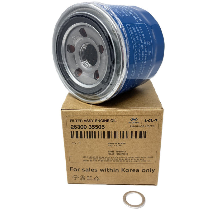 GENUINE Engine Oil Filter & Washer for Hyundai Kia OEM 2630035505