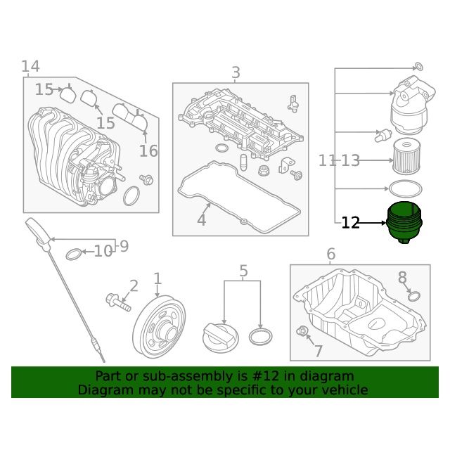 Engine Oil Filter Cap for 2020-2025 Hyundai Kia 1.6L 263152M000 GENUINE