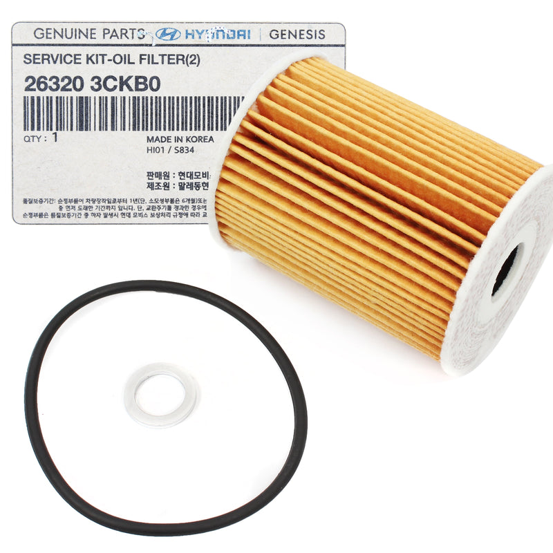 Oil Filters 2PACK for 14-23 Genesis Hyundai Kia 3.3L 3.8L 263203CKB0 GENUINE