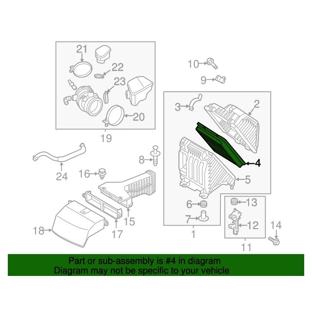 Air Cleaner Filter for 2013-2019 Santa Fe 2014-2015 Sorento 281132W100 GENUINE