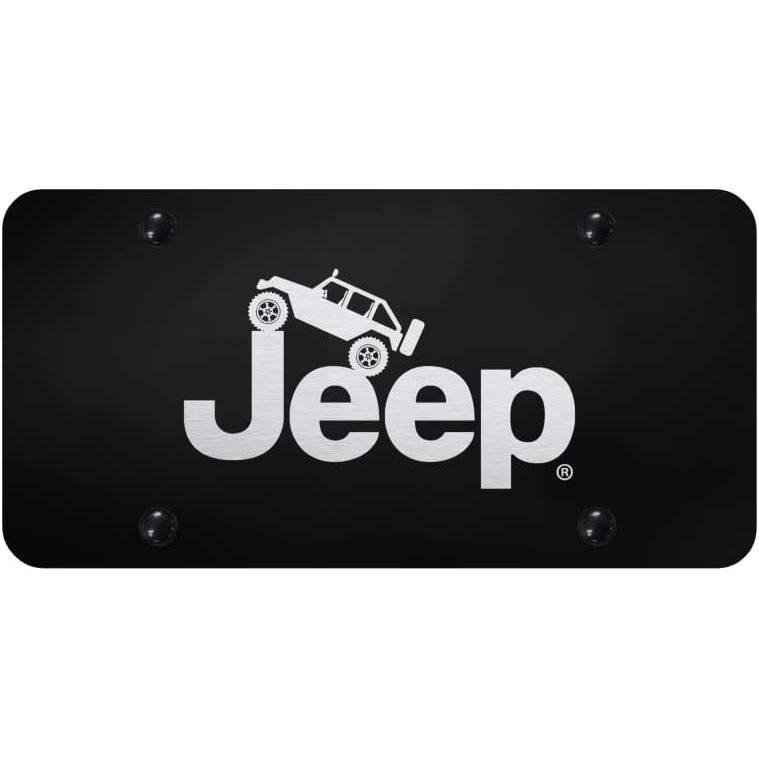 Au-TOMOTIVE GOLD Officially Licensed Jeep Climbing Laser Etched License Place