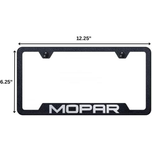 Au-TOMOTIVE GOLD Laser Etched Logo Cut-Out License Plate Frame for Mopar (Black)