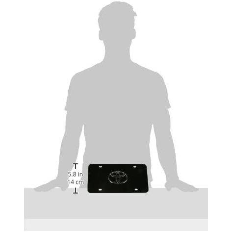 Au-TOMOTIVE GOLD Toyota Logo Chrome on Black License Plate