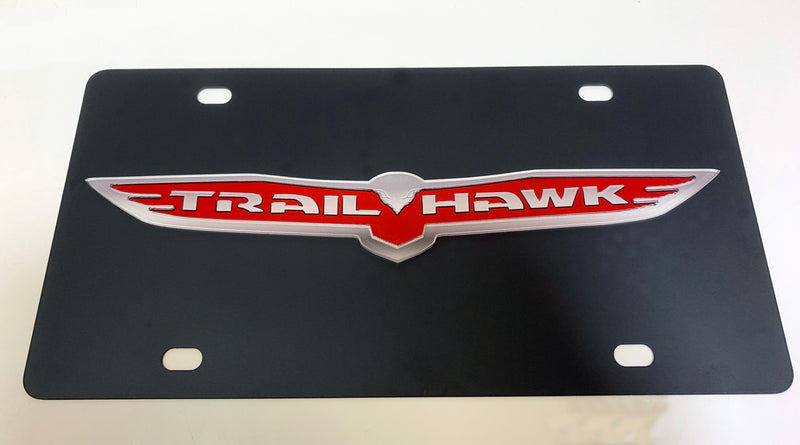 Eurosport Daytona- Compatible with -, Trailhawk Badge Carbon Steel License Plate