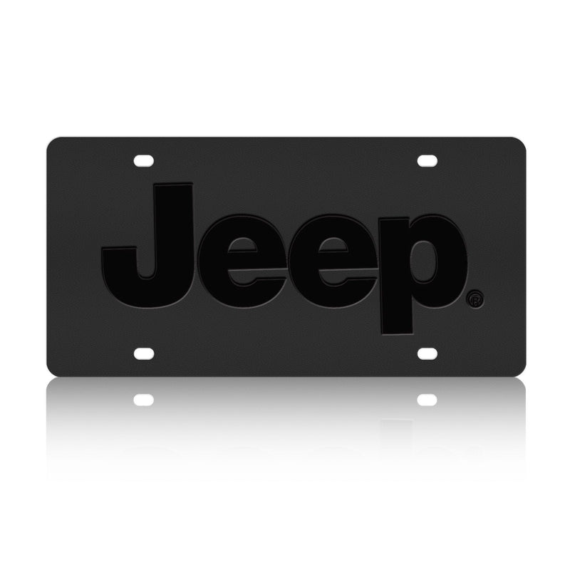 Eurosport Daytona License Plate on Black Carbon Steel Compatible with Jeep