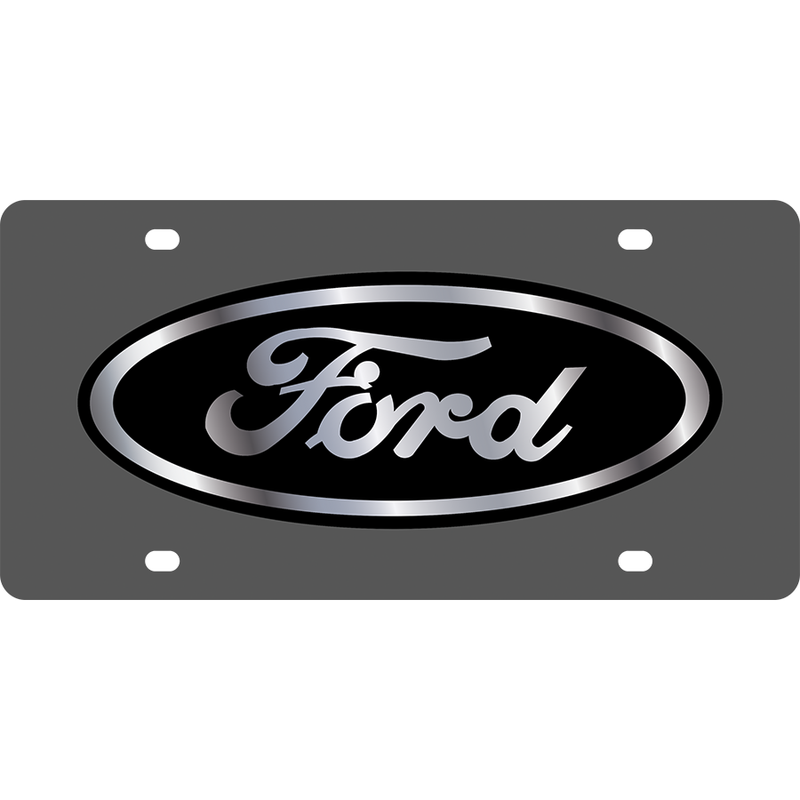 Eurosport Daytona Stainless Steel Black Ford Black Mirror License Plate Frame