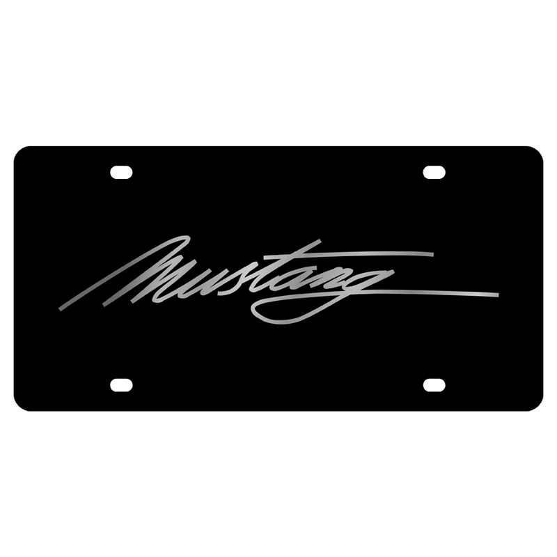 Eurosport Daytona- Ford Mustang Script on Carbon Steel License Plate
