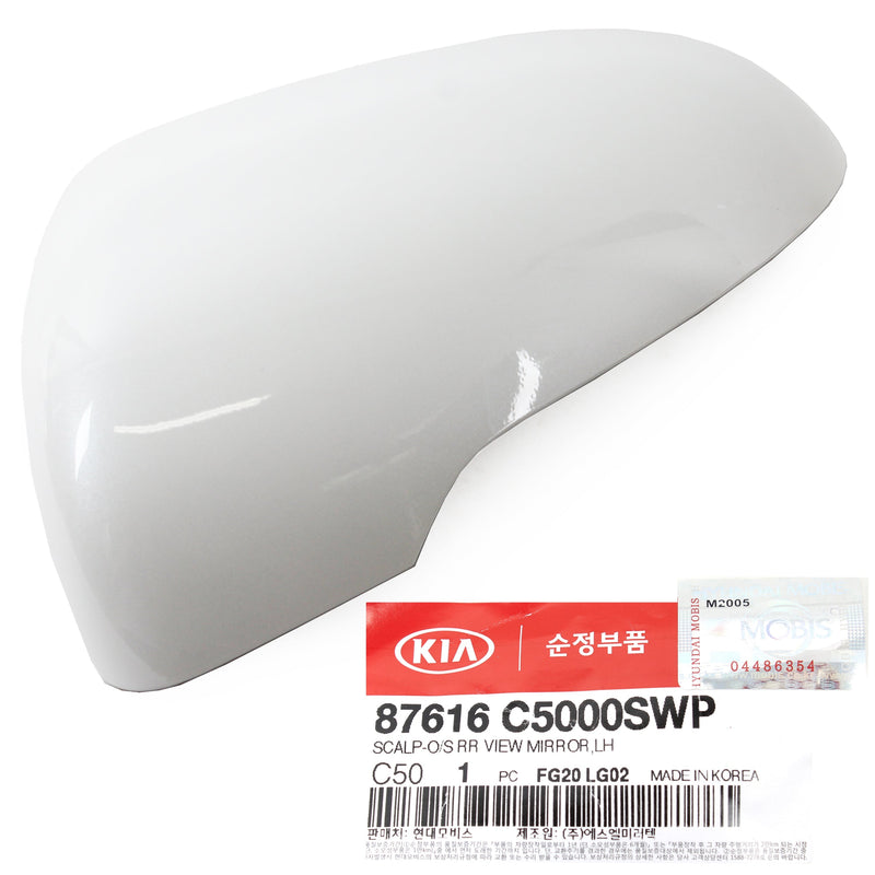 Side Mirror Cover White LEFT DRIVER for 16-20 Kia Sorento 87616C5000SWP GENUINE