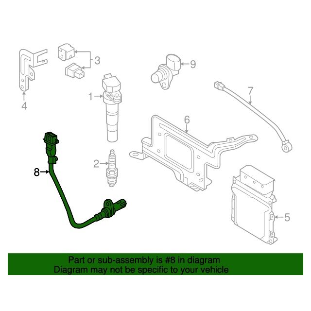 Crankshaft Position Sensor for 12-17 Kia Rio 12-16 Soul 391802B020 GENUINE