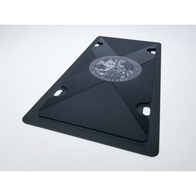 Eurosport Daytona Carbon Steel License Plate- Black Florida State Flag Opaque