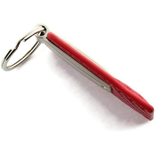 AU-TOMOTIVE GOLD Carbon Fiber Rectangular Leather Key Chain for Toyota Camry Red