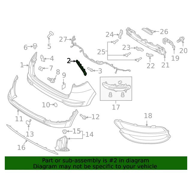 Rear Bumper Side Bracket RIGHT RH for 17-22 Kia Sportage 86614D9000 GENUINE