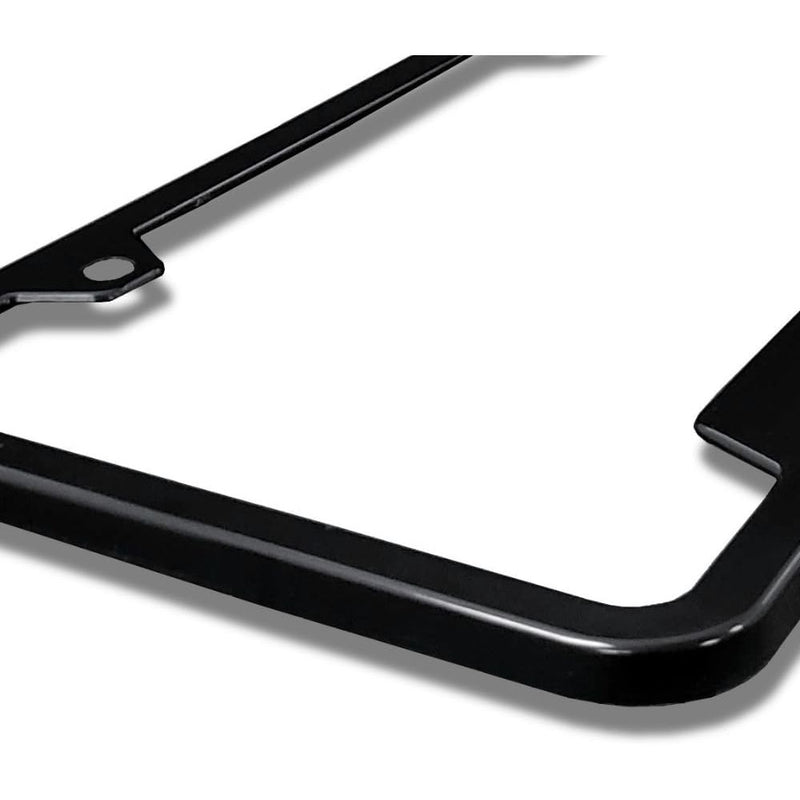 Au-TOMOTIVE GOLD UV Black Polycarbonate Notched License Plate Frame for Mopar