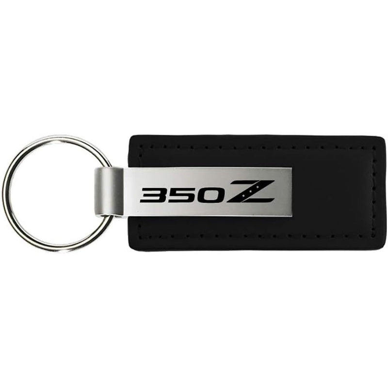 Au-TOMOTIVE Gold Compatible Keychain and Keyring for 350z [KC1540.350] - Premium Black Leather