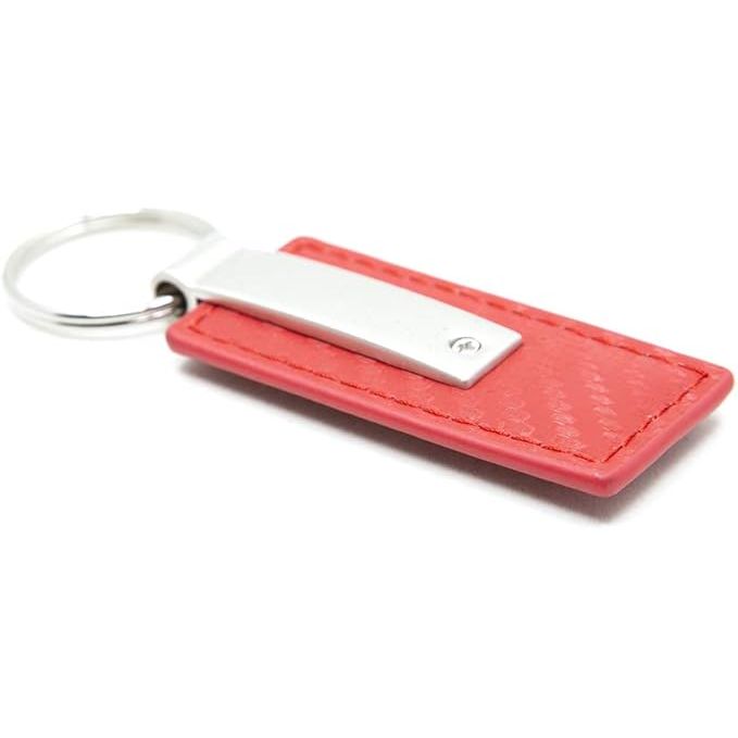 AU-TOMOTIVE GOLD Carbon Fiber Rectangular Leather Key Chain for Toyota Camry Red