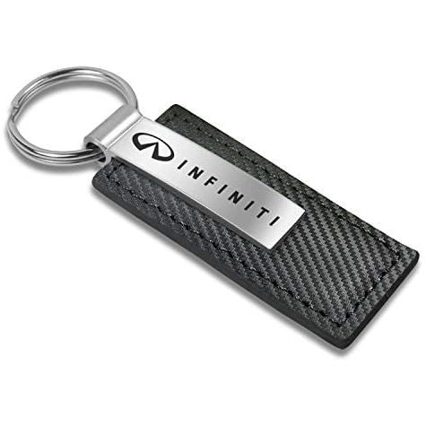 Au-Tomotive Gold, INC Infiniti Black Carbon Fiber Texture Leather Key Chain