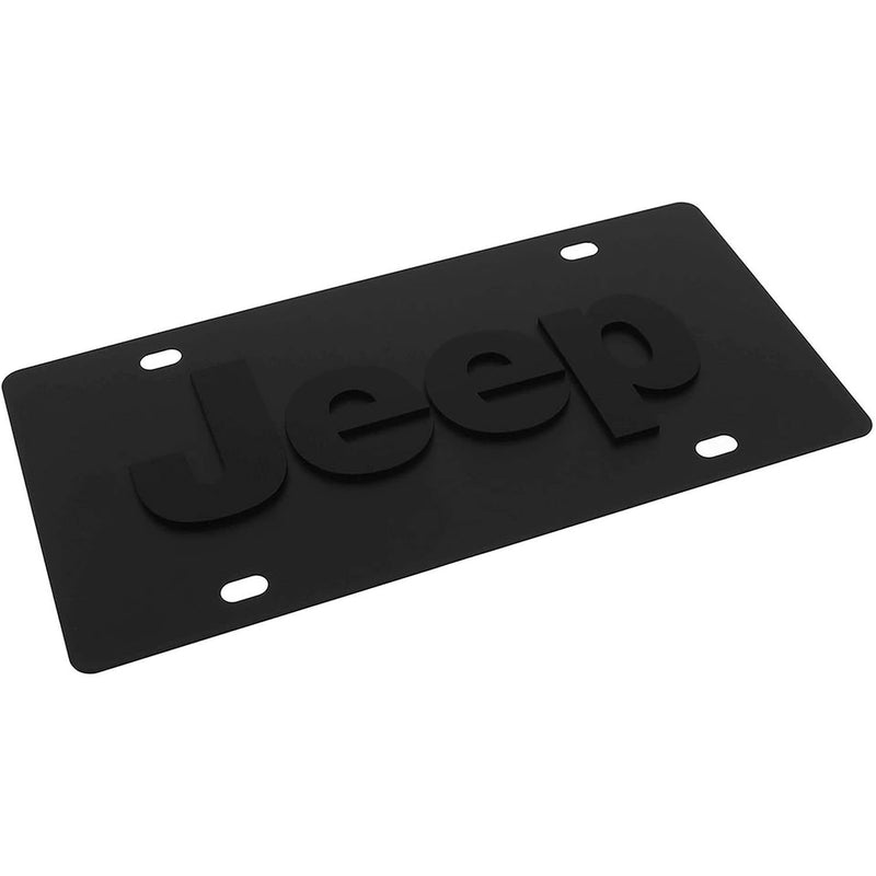 Eurosport Daytona License Plate on Black Carbon Steel Compatible with Jeep