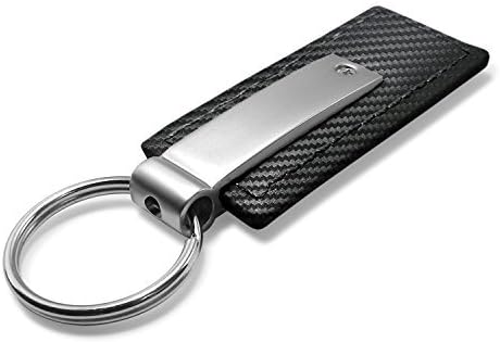 Au-TOMOTIVE GOLD Carbon Fiber Rectangular Leather Key Chain for Honda (Black)