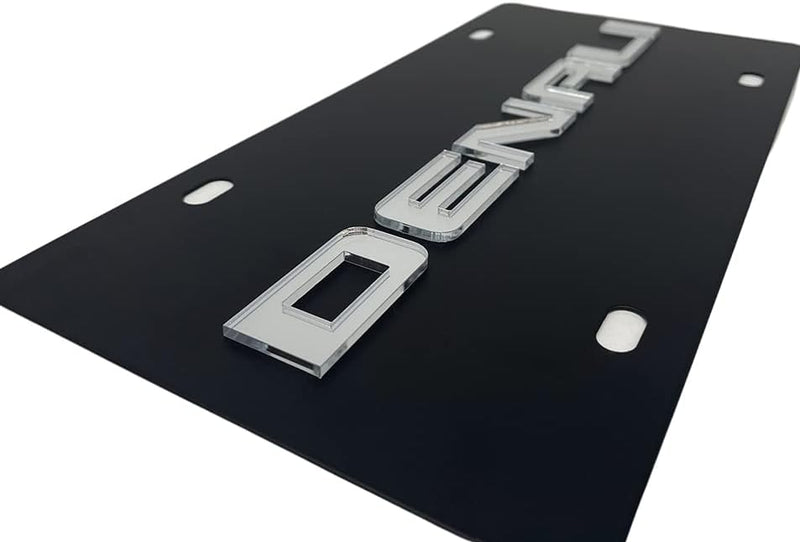 Eurosport Daytona- GMC Denali Carbon Steel License Plate with Mirrored Script