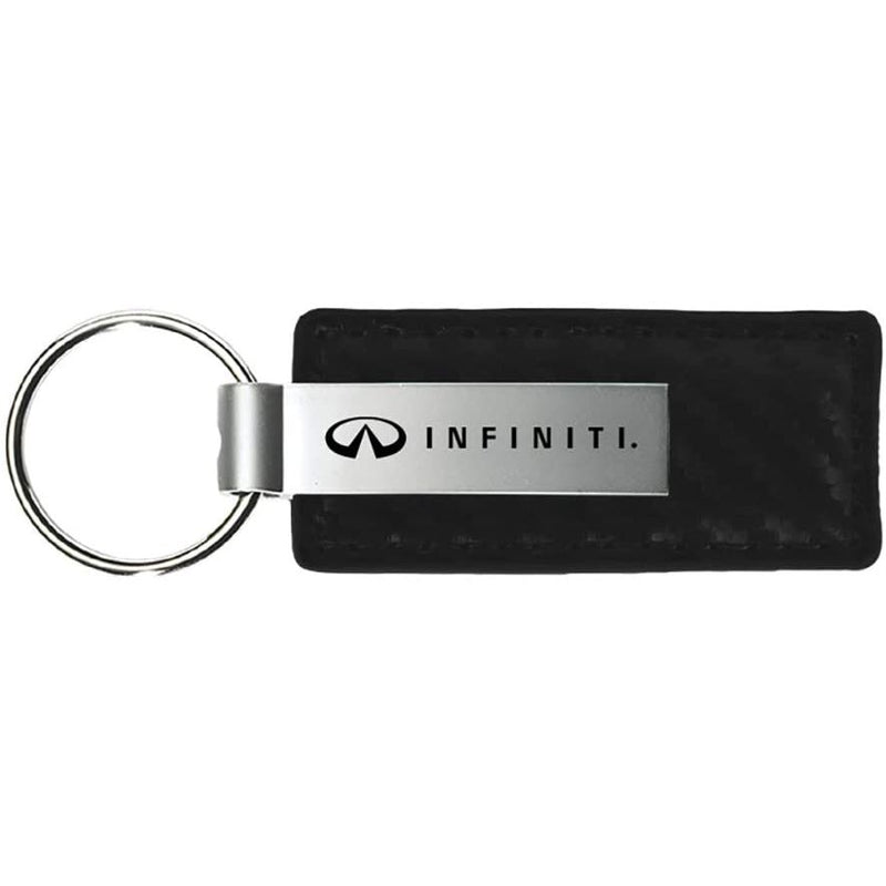 Au-Tomotive Gold, INC Infiniti Black Carbon Fiber Texture Leather Key Chain