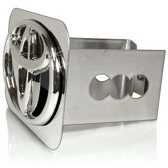 Au-Tomotive Gold Inc. Toyota 3D Logo Black Infill Chrome Tow Hitch Cover, Official Licensed
