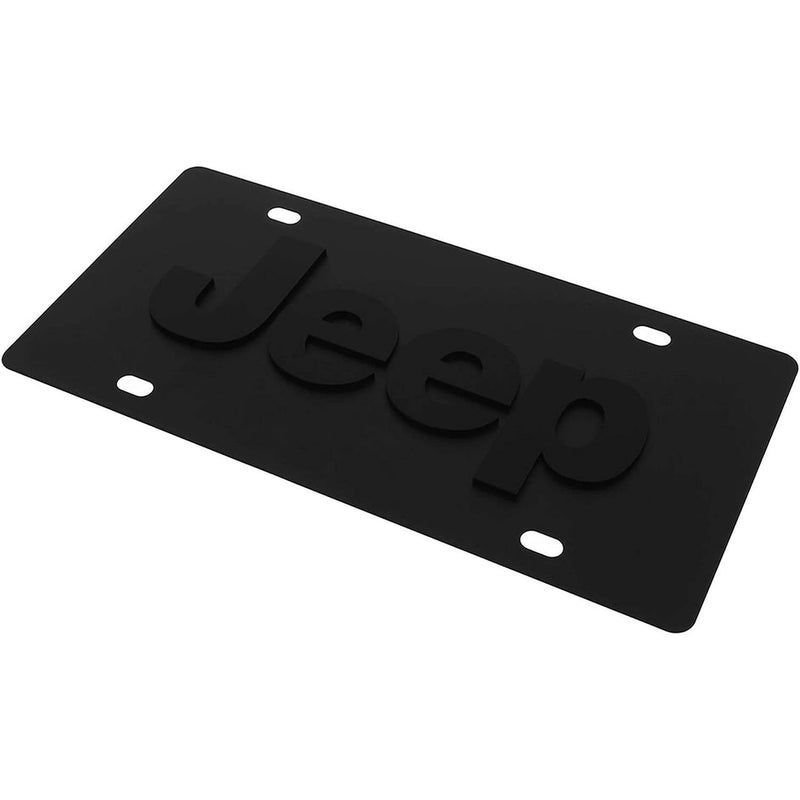 Eurosport Daytona License Plate on Black Carbon Steel Compatible with Jeep