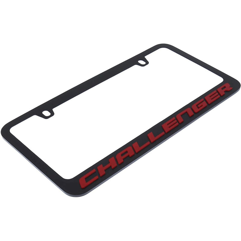 Eurosport Daytona Logo License Plate Frame for Dodge Challenger (Red on Black)