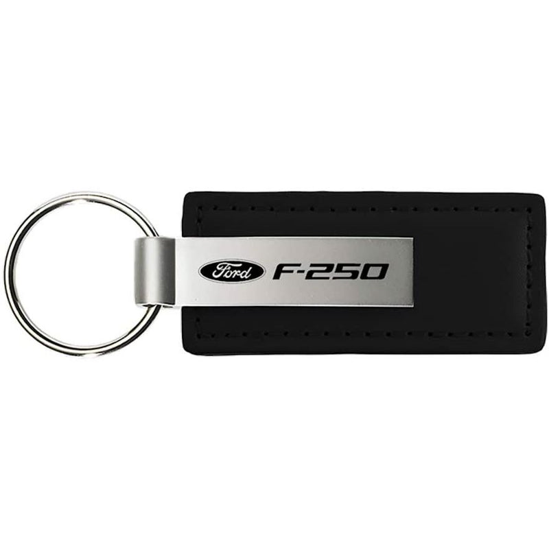 Au-Tomotive Gold, INC. Ford F250 Black Leather Key Chain Genuine Licensed Product