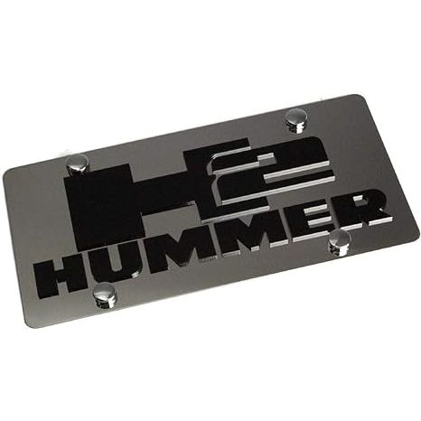 Eurosport Daytona H2 Hummer, (Black Logo) Stainless Steel License Plate