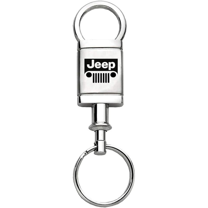 Jeep Au-Tomotive Gold, INC. Grill Logo Metal Valet Key Chain (Chrome)