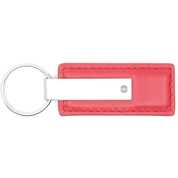 Au-TOMOTIVE GOLD Rectangular Leather Key Chain Compatible for Acura (Red)