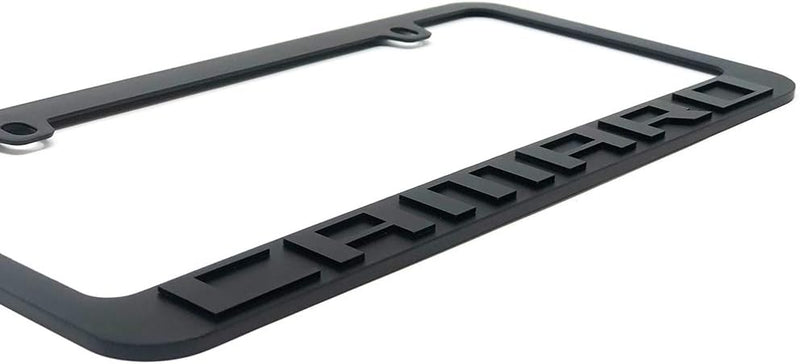 Eurosport Stealth Blackout License Plate Frame for Camaro (2 Pack)