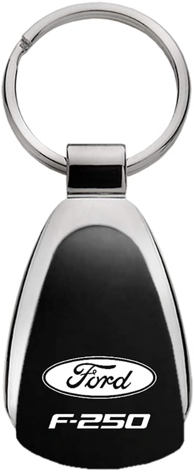 Au-Tomotive Gold, INC. Ford Super Duty F-250 Black Tear Drop Key Chain Genuine Licensed Product