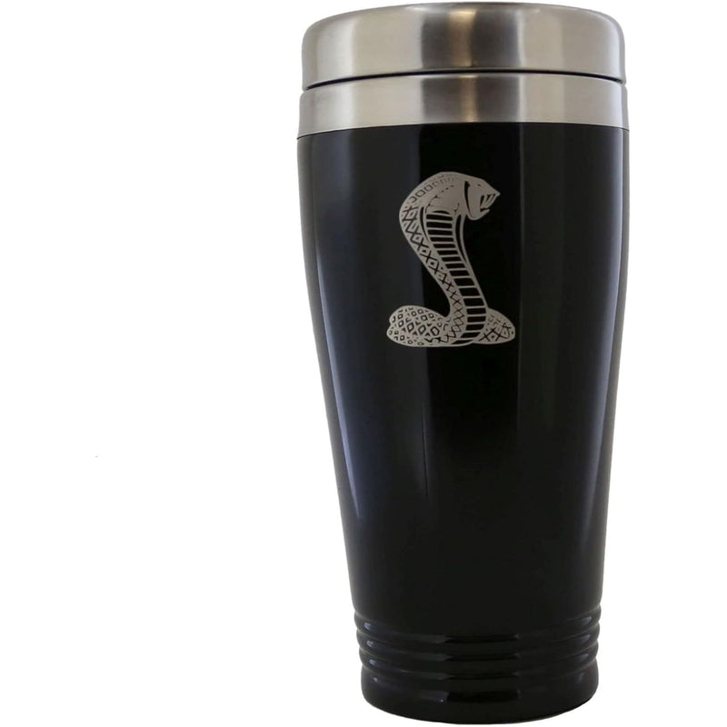 Au-TOMOTIVE GOLD Stainless Steel Travel Mug for Ford Mustang Cobra (Black)
