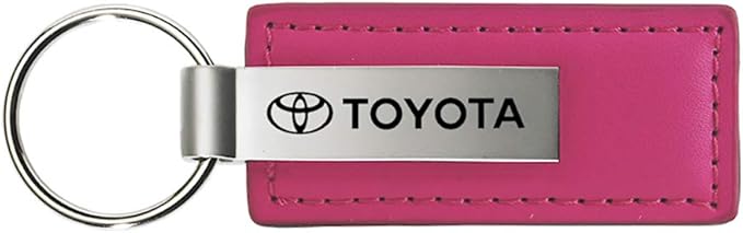 Au-TOMOTIVE GOLD Rectangular Leather Key Chain for Toyota (Pink)