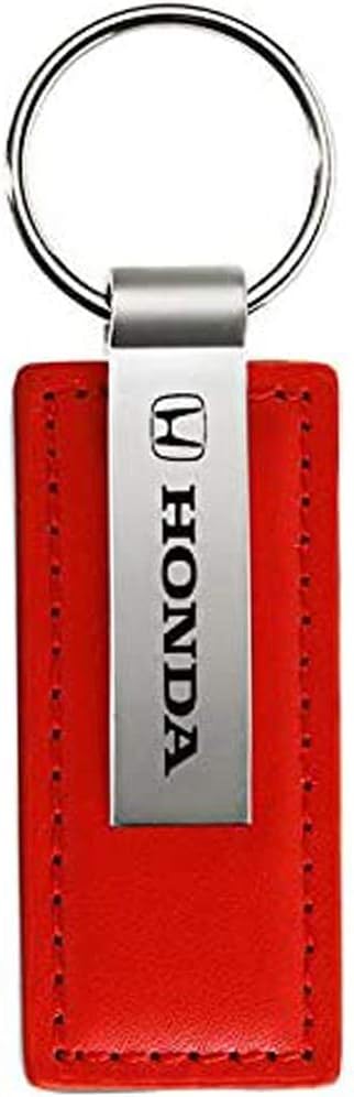 AU-TOMOTIVE GOLD Rectangular Leather Key Chain for Honda (Red)