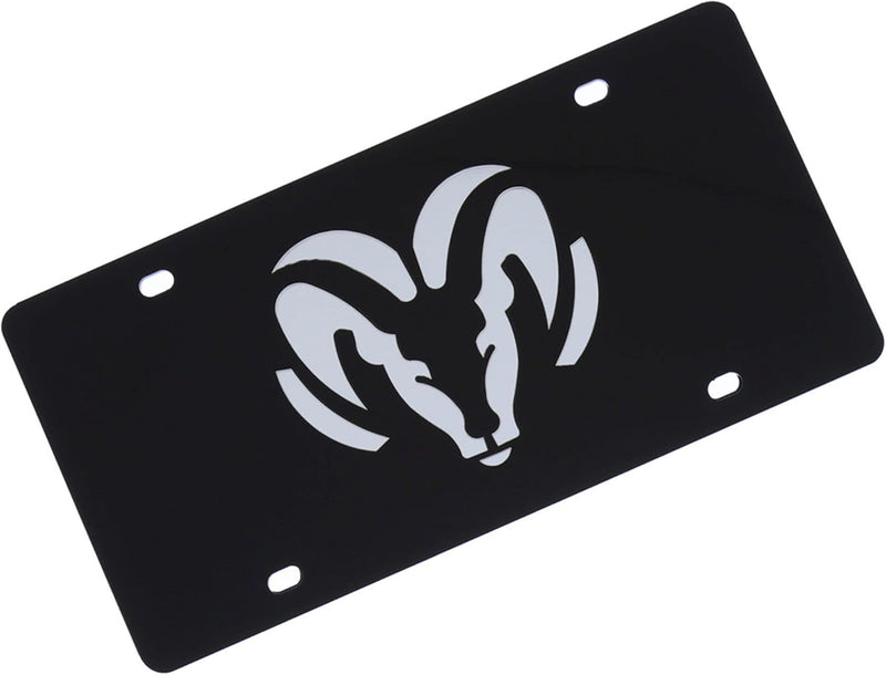 Eurosport Daytona Laser Tag License Plate for Dodge Ram (Black)