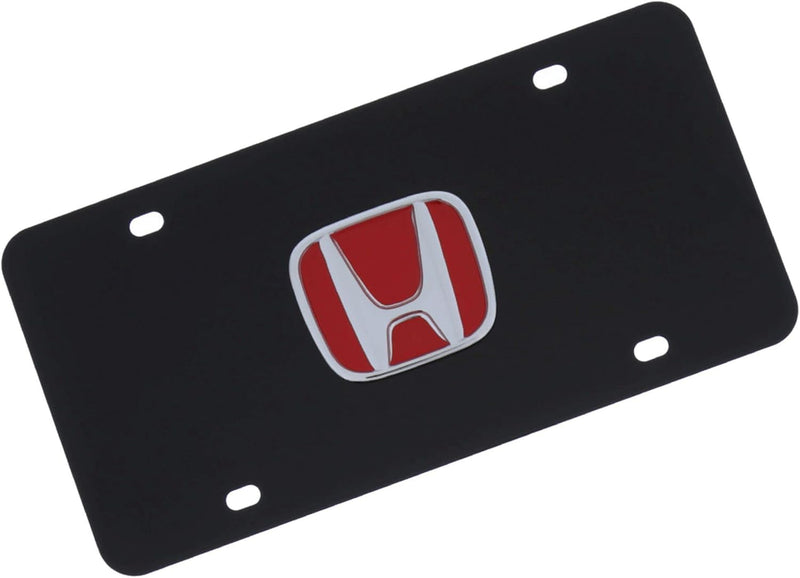 Au-TOMOTIVE GOLD Logo License Plate for Honda (Black)