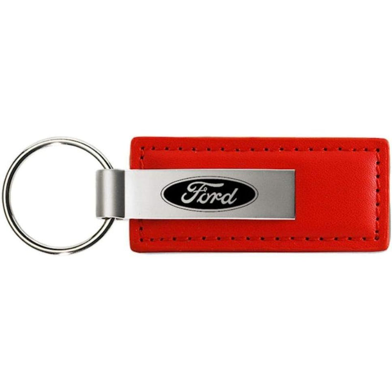 Au-Tomotive Gold, INC. Ford Red Leather Key Chain