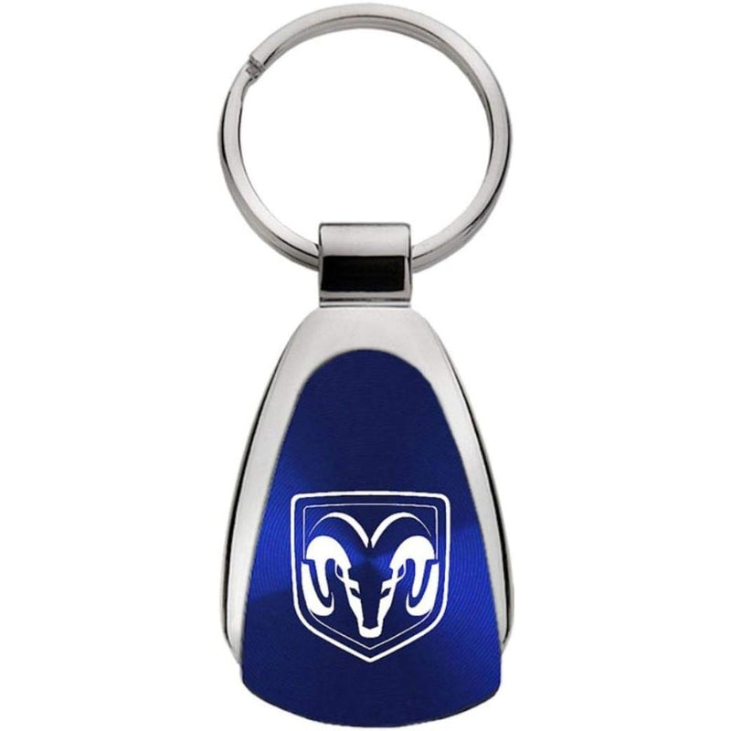 Dodge Au- TOMOTIVE GOLD Logo Metal Tear Drop Key Chain Ram (Blue)