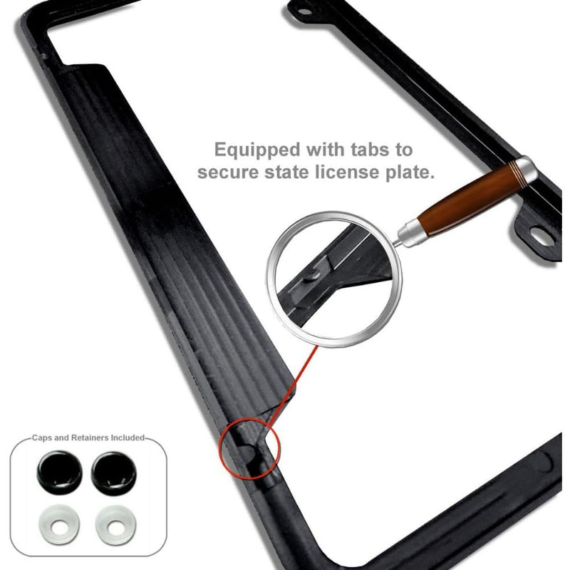 Au-TOMOTIVE GOLD Laser Etched Logo Cut-Out License Plate Frame for Mopar (Black)