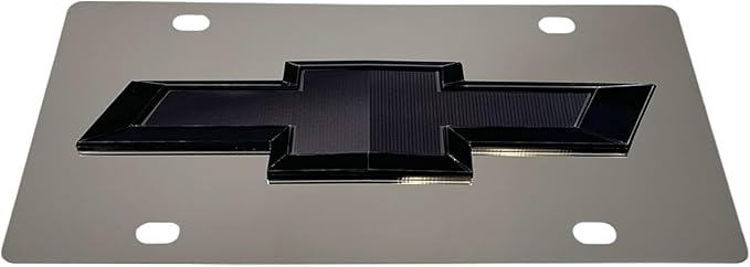 Eurosport Daytona- Compatible with -, Black Chevrolet Bowtie Stainless Steel License Plate
