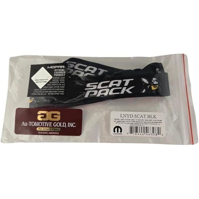 Au-TOMOTIVE GOLD INC. Official Dodge Scat Pack Lanyard Keychain (White on Black)