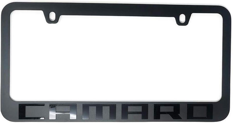 Eurosport Stealth Blackout License Plate Frame for Camaro (2 Pack)
