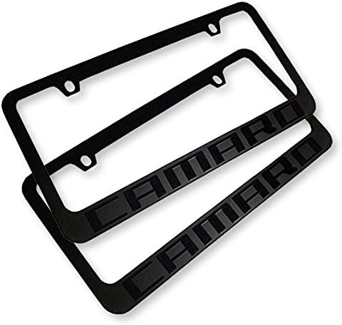 Eurosport Stealth Blackout License Plate Frame for Camaro (2 Pack)