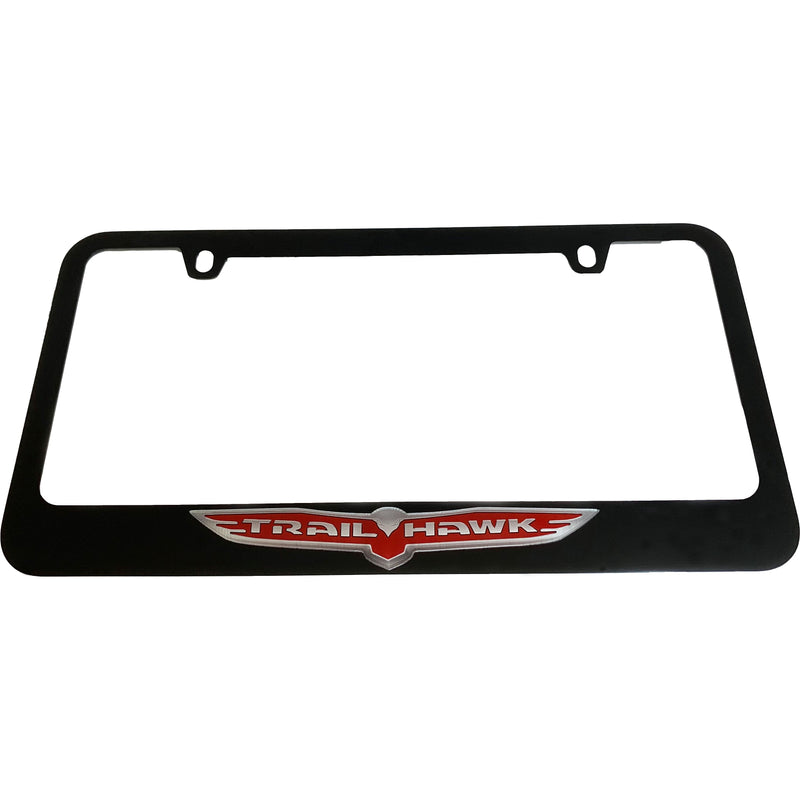 Eurosport Daytona- Compatible with -, Trailhawk Badge- Black License Plate Frame